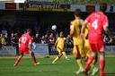 Not this time: Simon Downer and Sutton United face another season in the Skrill South after the disappointment of defeat on Saturday                   SP84841-14