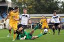 Goal man: Jamie Slabber's back heel brings another three points the way of Sutton United            Picture: Paul Loughlin