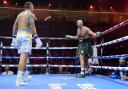 Tyson Fury, right, suffered a first career defeat against Oleksandr Usyk (Nick Potts/PA)