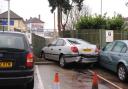 Parking blunder sends daft crashing through fence