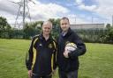 Alan Salmon, chairman of Sutton Common Rovers, and his son Justin, the club's development officer