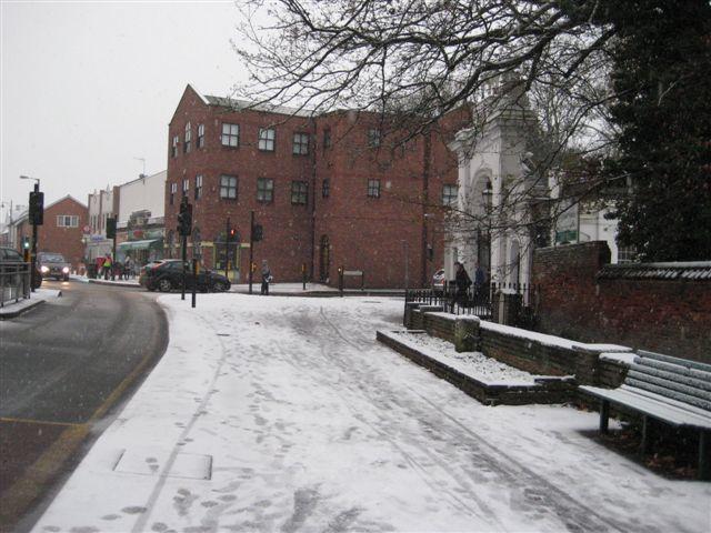 Snow outside Bourne Hall in West Ewell. Submitted by Angela M