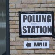 Polling station stock image
