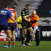 Out: David Howell limps out of Sunday's defeat to Widnes Vikings