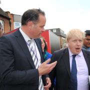 Boris Johnson and YMCA chief executive Richard James at the Y:Cube in Wimbledon