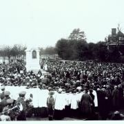 The original dedication of the War Memorial in 1921.