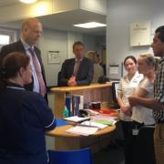 Chris Grayling, pictured at Epsom Hospital in 2013, says there is no money for a new hospital in SW London