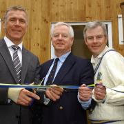 Signed, sealed and delivered: Alec Stewart, left, at the opening of Petersham & Ham Cricket Club's new clubhouse