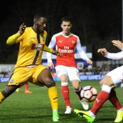 Sutton United in action against Arsenal in the FA Cup 3rd Round