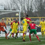 Sutton Common Rovers (yellow) ended their league campaign with a defeat at Balham