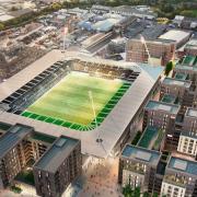 A CGI of what the stadium and housing at Plough Lane, Wimbledon would look like (photo: Galliard Homes)