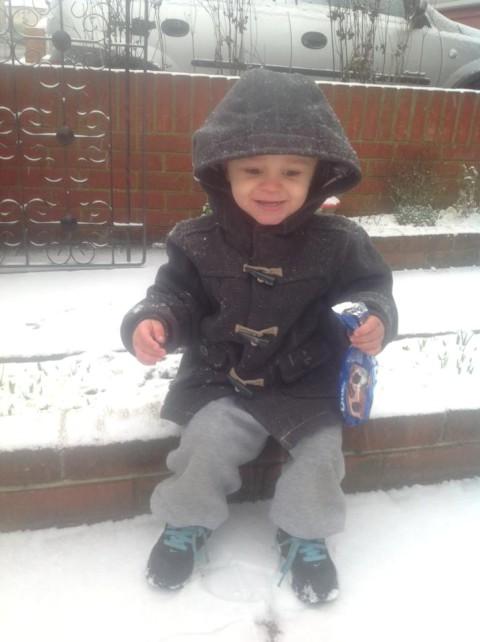 2 year old Harley Dow from Mitcham in the snow
