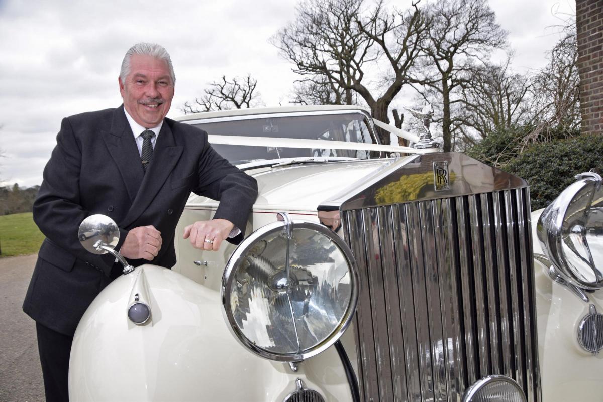 Clive Manley shows off his Rolls Royce for hire