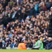 Chelsea manager Thomas Tuchel (left) and Manchester City manager Pep Guardiola on the touchline during the Premier League match at Etihad Stadium, Manchester.