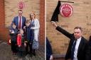 Anthony's wife Cheryl and son John attended along with his grandchildren / The plaque being unveiled  - Images: Fire Brigades Union