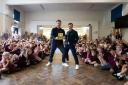 TV celebrities Ant McPartlin and Declan Donnelly paid a visit to Hillcross Primary School