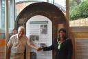 John Hawks, curator of the Chapter House with the Mayor of Merton, Councillor Joan Henry (photo: Auriel Glanville)
