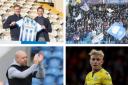 Ups and downs - Colchester United experienced an eventful 2023-24 campaign. Clockwise, from top right, U's fans, Joe Taylor, Ben Garner and Danny and Nicky Cowley