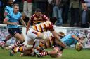 Forging ahead: Rosslyn Park’s Sam Shire, far right    		        Pictures: David Whittam
