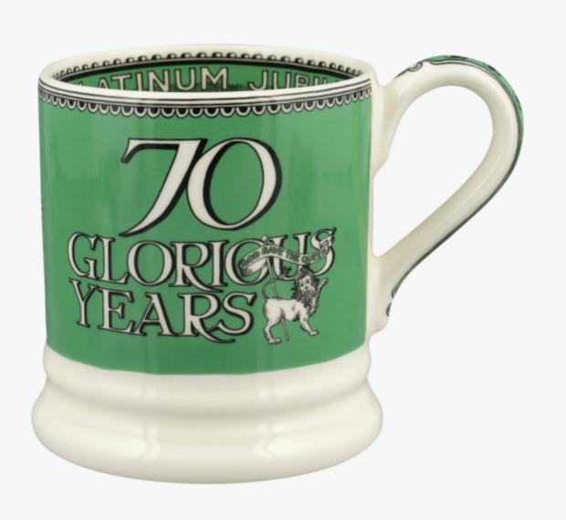 Wimbledon Times: Queen's Platinum Jubilee 70 Glorious Years 1/2 Pint Mug (Emma Bridgewater