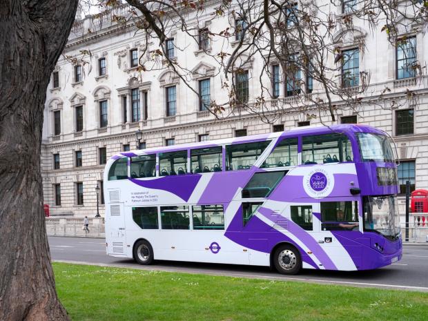 Wimbledon Times:  The iconic red has vanished from London buses as they get a purple makeover. (PA)