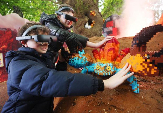 Wimbledon Times: Lucca and Sonny using the eSight eyewear as they explored the Magical Forest (LEGOLAND Windsor)