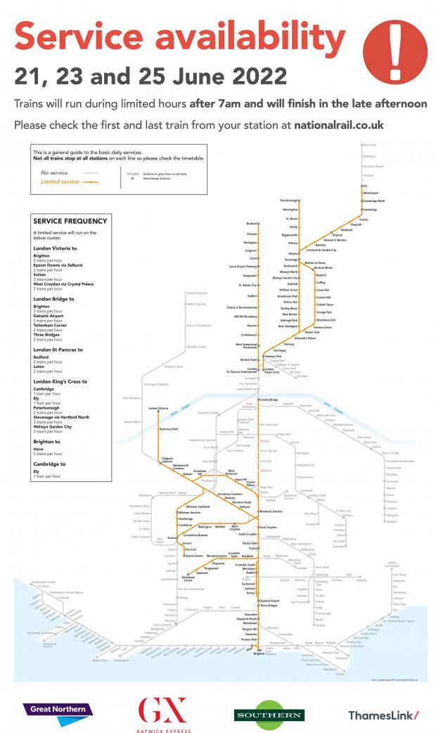 Wimbledon Times: Rail strike map 