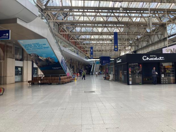 Wimbledon Times:  A deserted Waterloo Station during rail strike on June 21, 2022 (photo: Robert Firth)