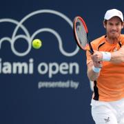Andy Murray hits a backhand during his match against Tomas Machac (Rebecca Blackwell/AP)