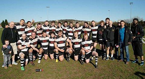Winners: Sutton & Epsom RFC enjoy the pride of promotion to London One South