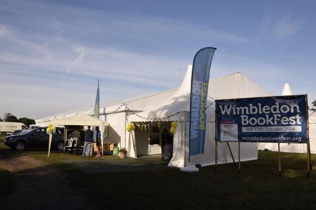 The Wimbledon BookFest tent, where many events will be held for the festival