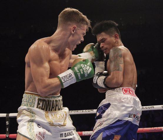 Not this time: Charlie Edwards lost by a TKO to John Riel Casimero in Saturday's IBF flyweight world title fight